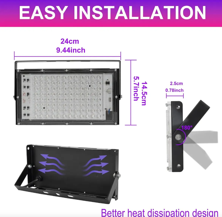 Luz led UV 100W
